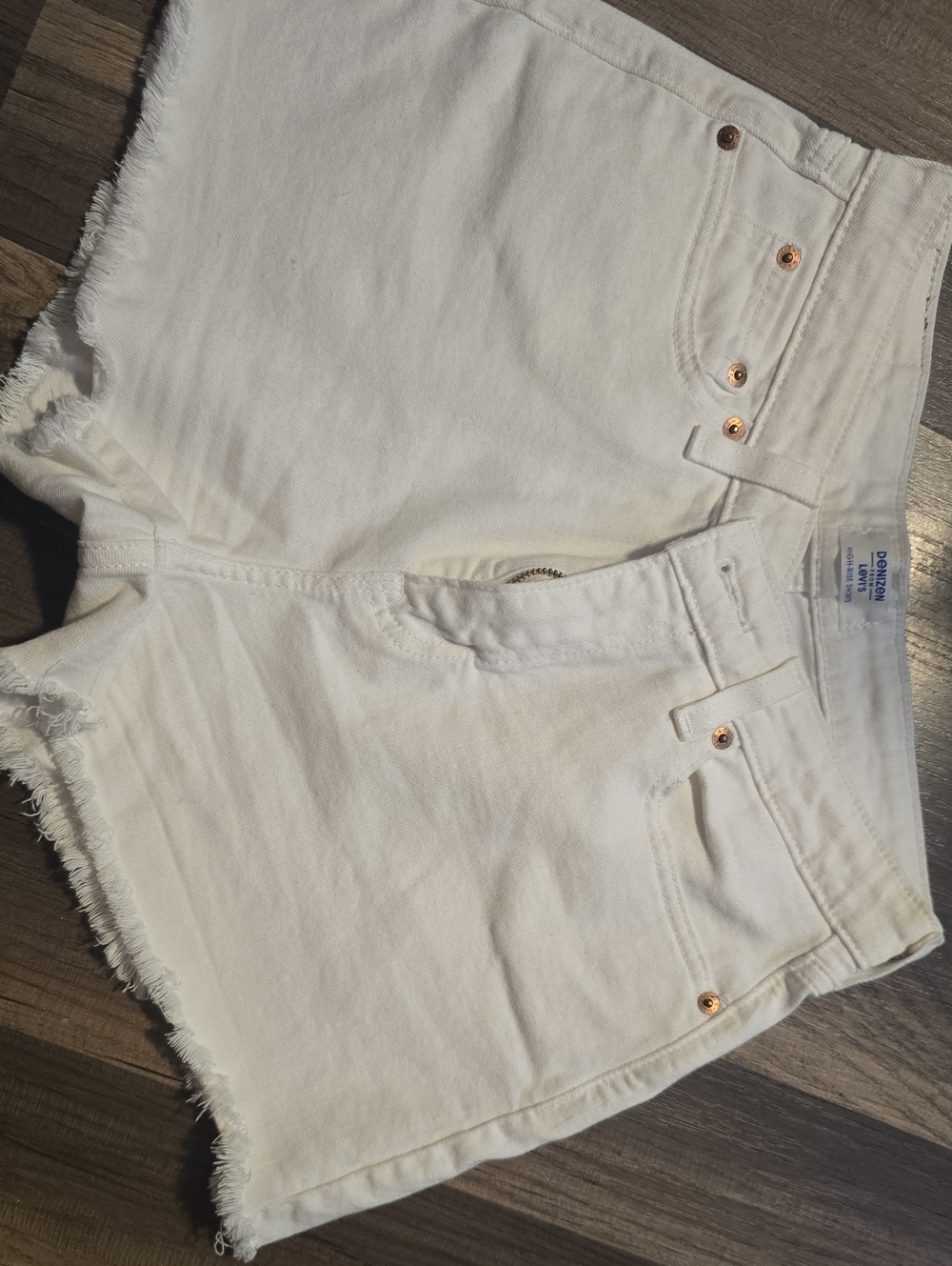 Cotton On White Raw Hem High-Rise Denim Shorts
